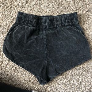 Black corduroy shorts